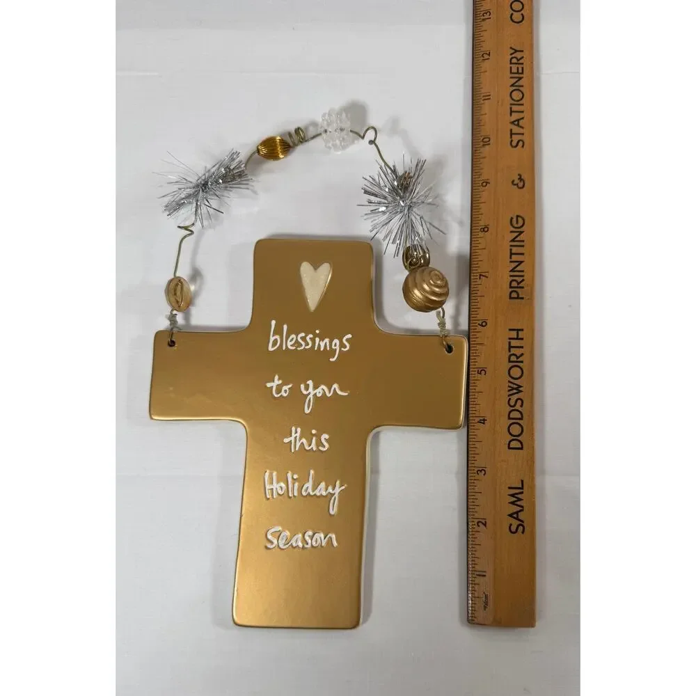 Vintage Department 56 Sandra Magsamen Holiday Cross Blessings Christmas Decor